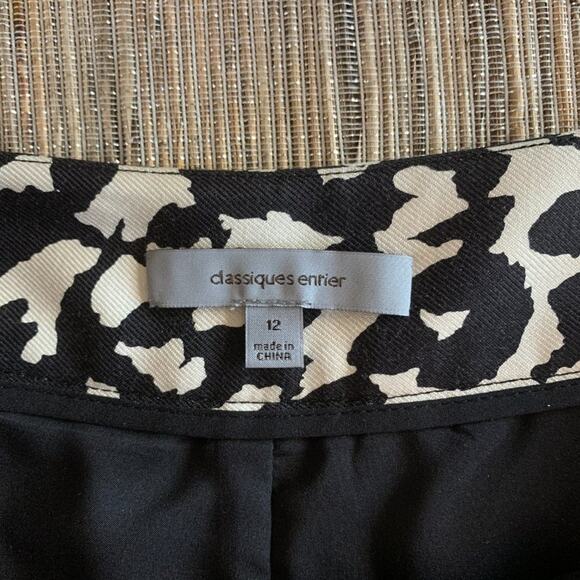 CLASSIQUES ENRIER | Women’s Silk Wool Blend Pencil Skirt Black White Size 12 - Picture 4 of 6